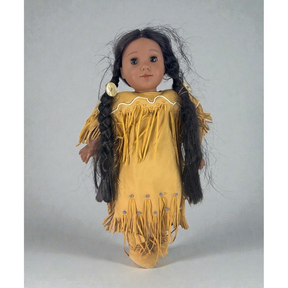 American Girl Other - American Girl Kaya Doll Brown Eyes Brown Straight Hair 18" Medium Native 2017